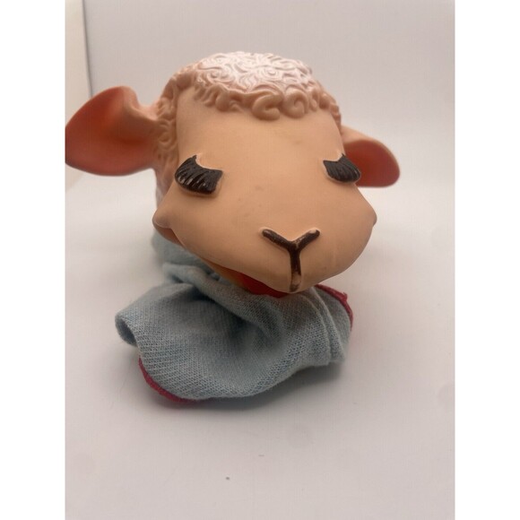 Vintage Toy Lamb Chop Hand Puppet 1960 Tarcher Shari Lewis Vinyl Rubber Head - Picture 2 of 8